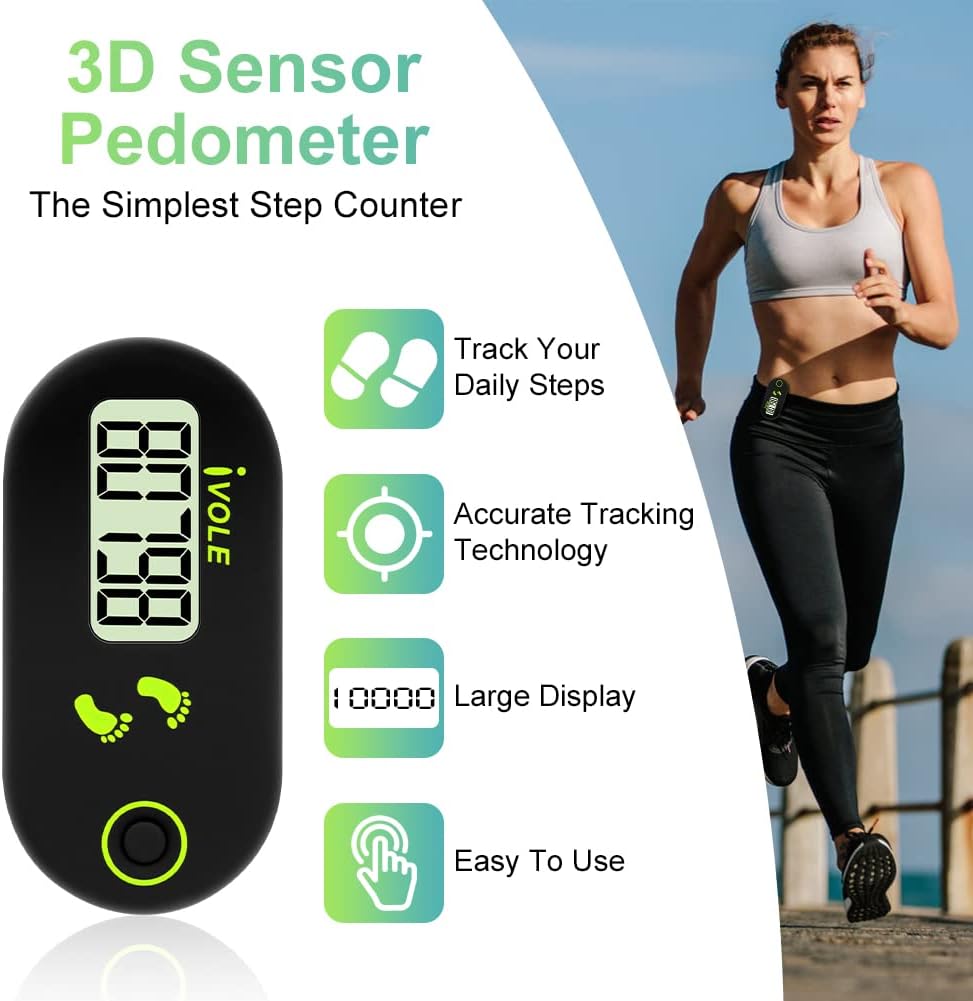 Flintronic Mini-Schrittzähler – 3D-Schrittzähler mit Clip-Lanyard, perfekt zum Gehen, Laufen, Sport und für Senioren – Bild 3