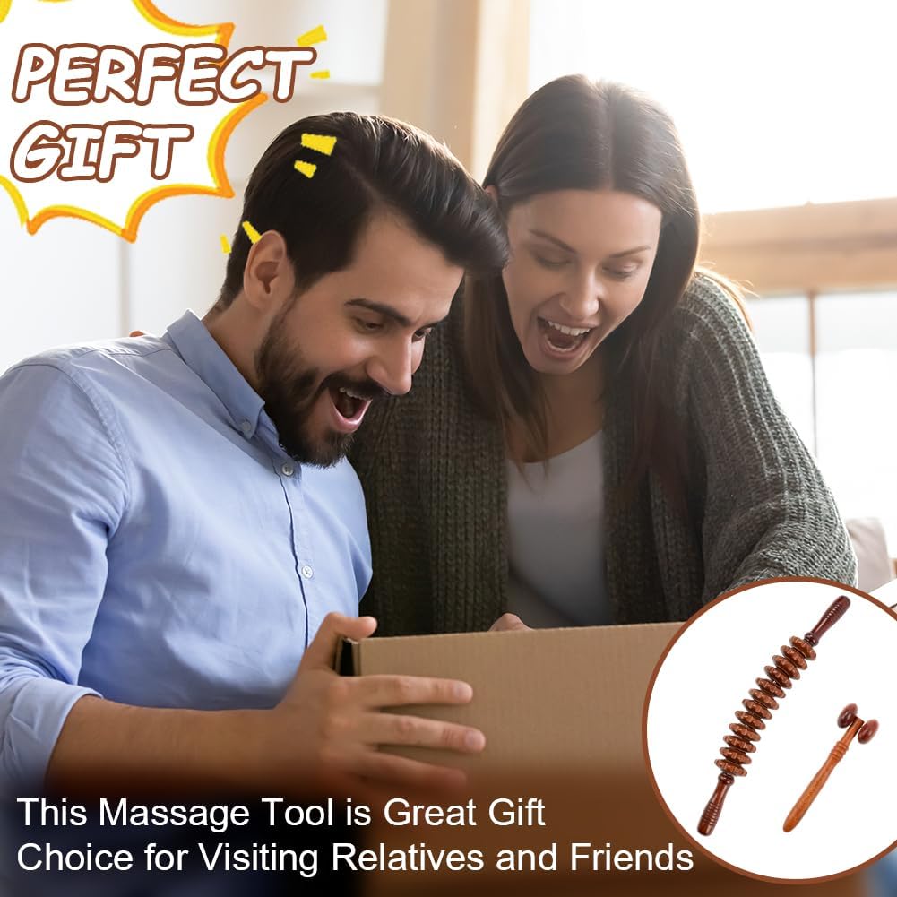 ACWOO Holz Faszienrolle, Holz Faszienrolle 2 Stück Massagerollen, Anti Cellulite Massagegerät, Massagerolle für Muskelentspannung, Körperformung, Gua Sha Massage – Bild 8
