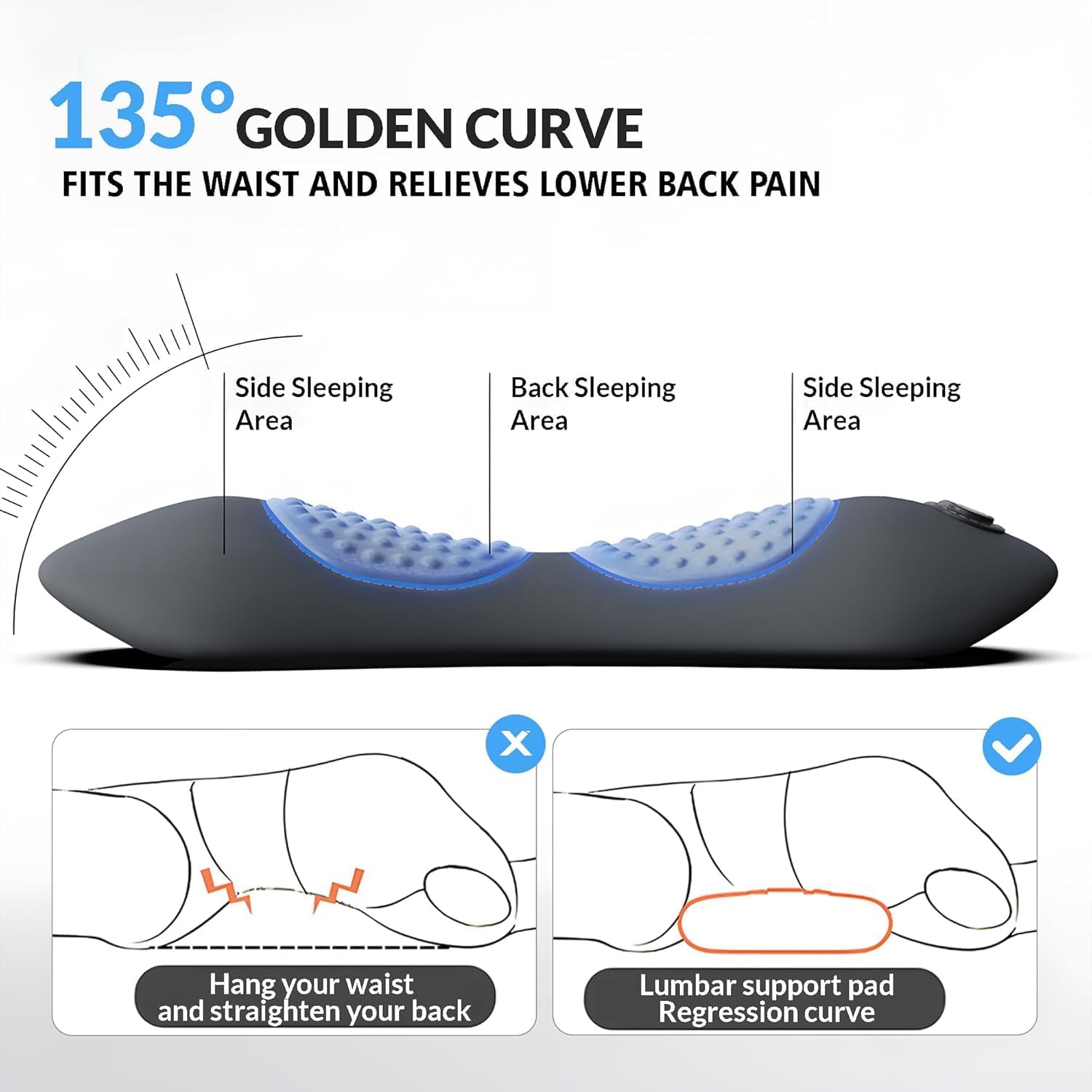 Ergo Pur Back, 2026 Upgrade 3 Zonen Ergo Flow Tiefenmassagegerät, ergonomisches Rückenmassagegerät, unterer Rücken, elektrisches Massagegerät mit Wärme (schwarz) – Bild 5