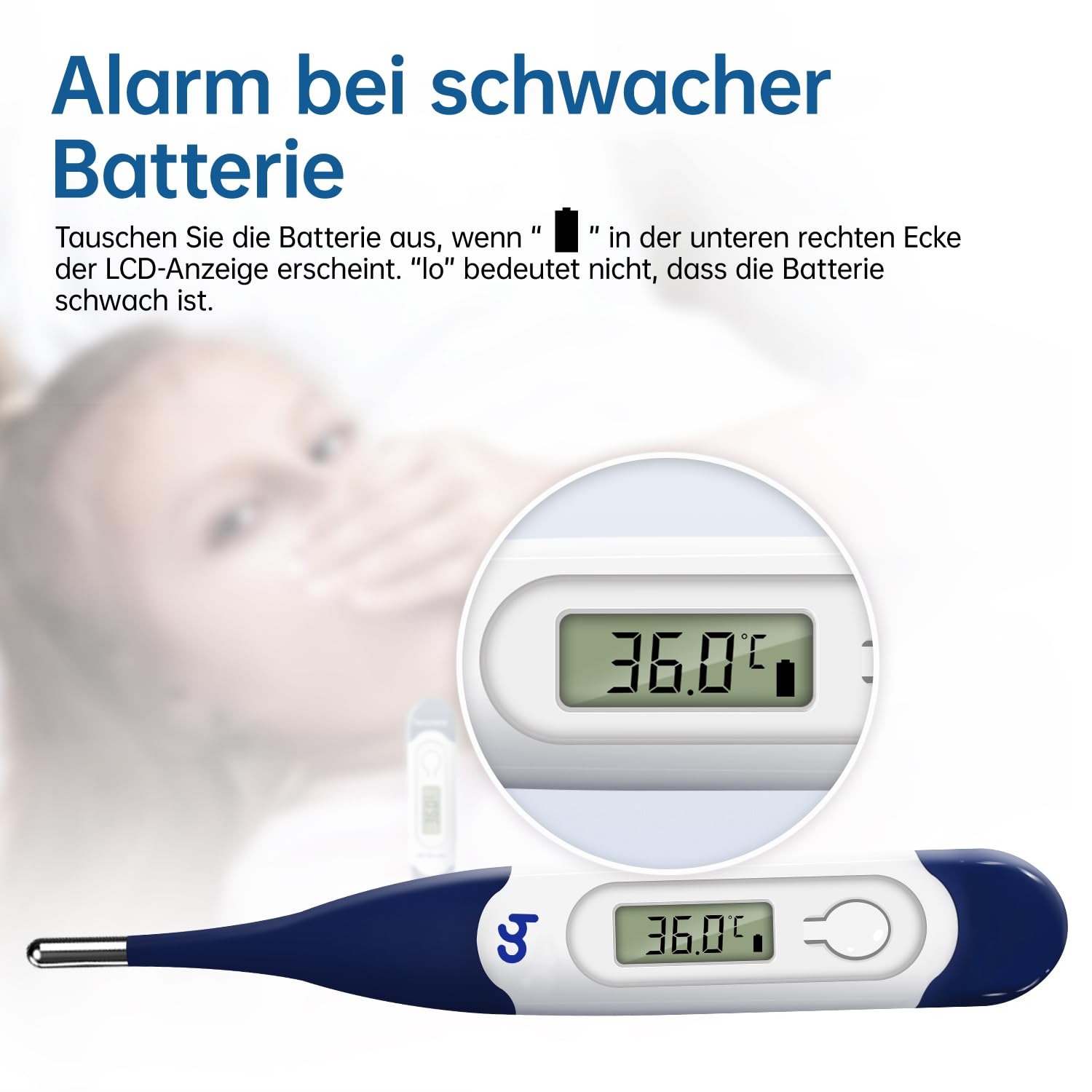 Digitales Thermometer mit flexibler Spitze für Erwachsene, Kinder und Babys, schnelles und genaues medizinisches Mund- und Unterarmthermometer, Rektalthermometer – Bild 5