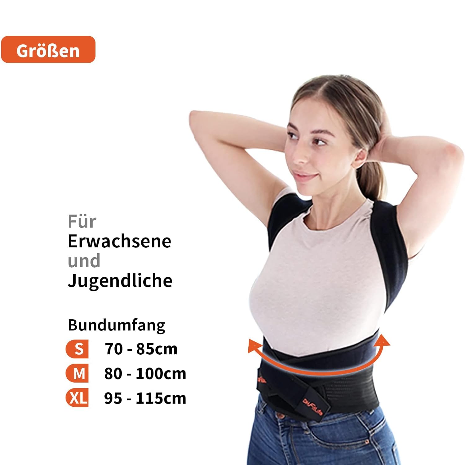 DH FitLife Haltungskorrektur | Rückenglätter mit Taille | Haltungstrainer | Rückentrainer | Rücken- und Schultergurt | Rückenstütze | Haltungskorrektur | für Männer und Frauen – Bild 6