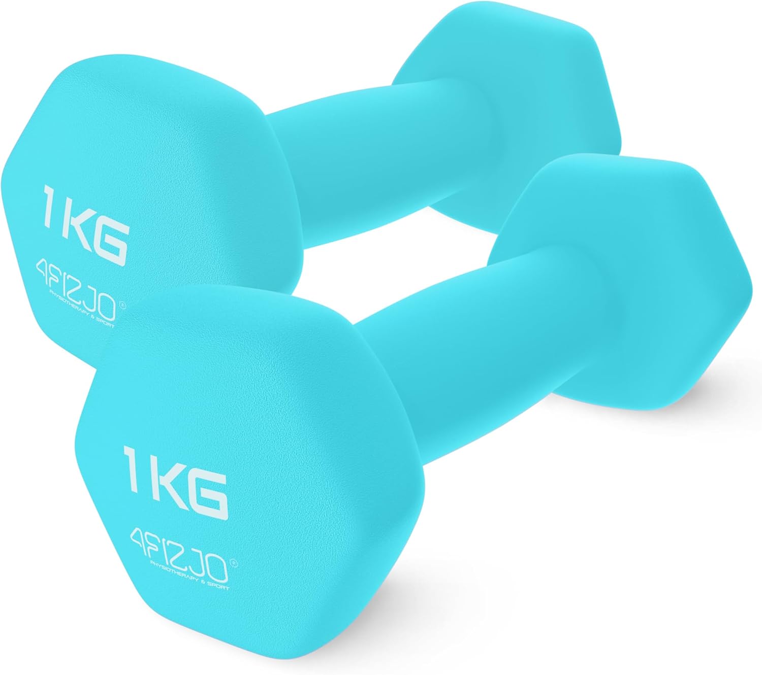 4FIZJO Klassisches Hantelset, Gusseisenhanteln mit Neoprenbeschichtung, Hanteln, Gewichte, Hantel Damen, angenehme Haptik, Aerobic, Ausdauer- und Rehabilitationstraining