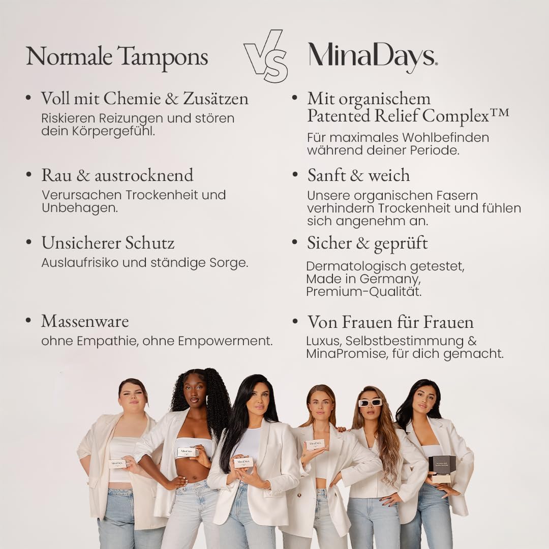 Tampons mit patentiertem Bio-Entlastungskomplex – Unterstützt Regelkrämpfe & steigert das Wohlbefinden – Hergestellt in Deutschland & zertifiziert (Super-4er-Pack) – Bild 5