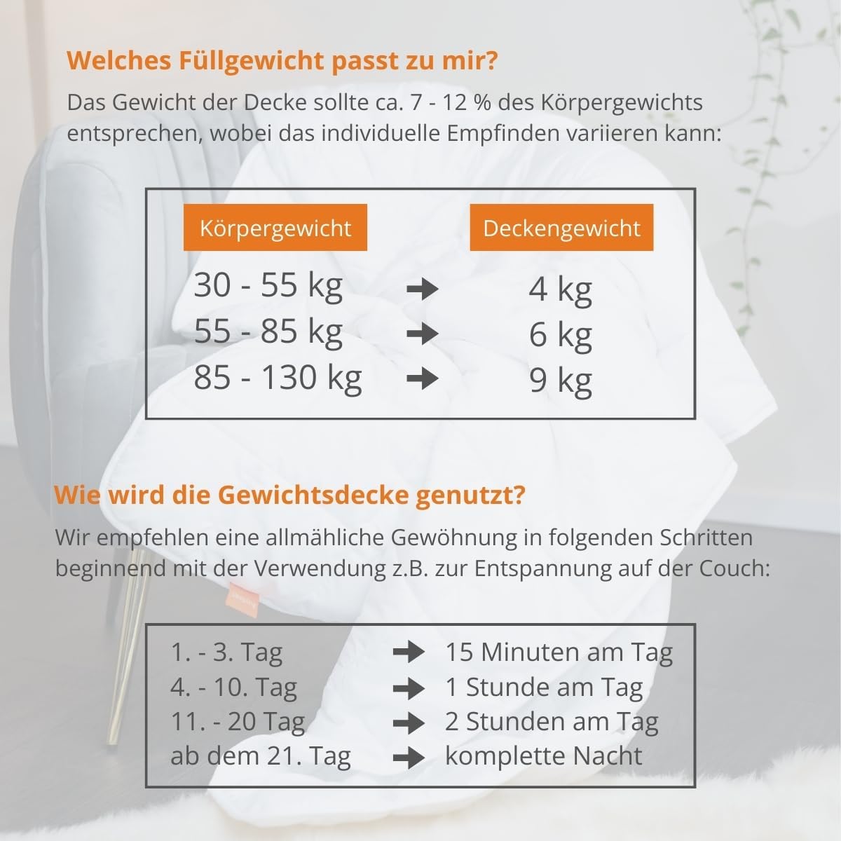 sleepling Gewichtsdecke 155 x 220, 6 kg, Therapiedecke Erwachsene, Entspannungsdecke gegen Stress und Schlafstörungen, Gewichtsdecke, schwere Decke mit Glasperlenfüllung, hergestellt in der EU – Bild 5