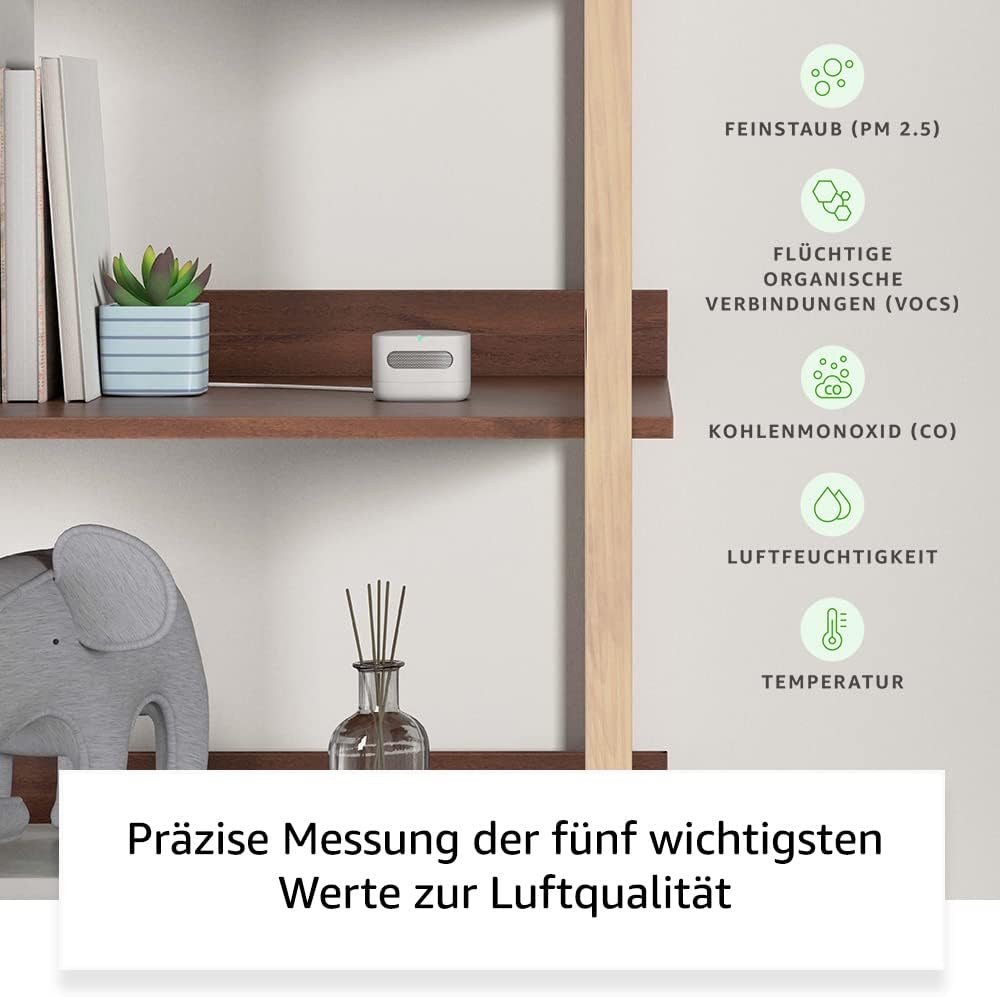 Amazon Smart Air Quality Monitor | Kennen Sie Ihre Luft, funktioniert mit Alexa, zertifiziertes Gerät für Menschen – Bild 3