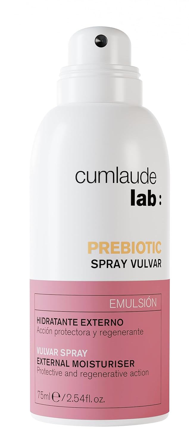 Cumlaude Lab – Präbiotisches Spray, Intim-Vulva-Nebel, mit Hyaluronsäure, Probiotika und Präbiotika, Reishi und Centella Asiatica, schützt, regeneriert, spendet Feuchtigkeit und beruhigt – 75 ml