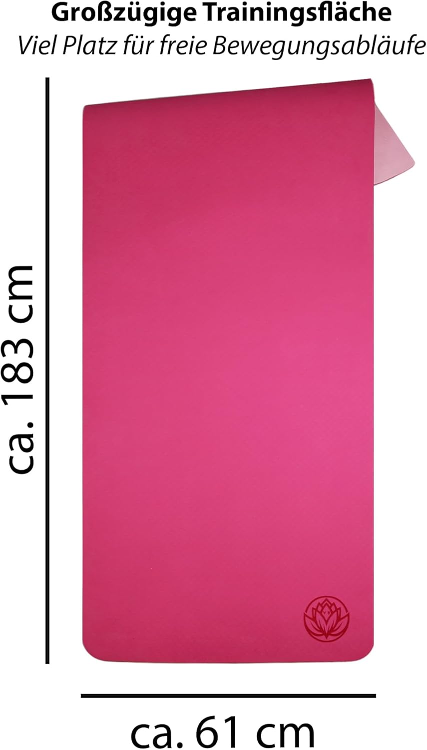 VonBueren Yogamatte rutschfest | Ca. 183 x 61 cm | Yogamatte | Pilates-Gymnastikmatte – Bild 2