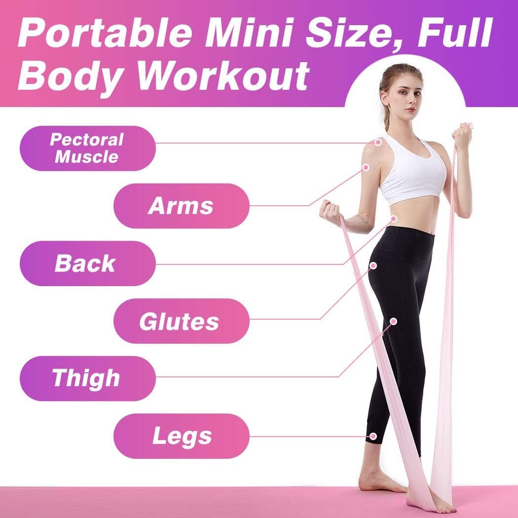 Fitnessband Gymnastikband Fitnessbänder - 2 STÄRKEN 8-10kg/12-15kg Premium Lang 1,8/2 Meter Übungsband Widerstandsbänder für Yoga, Pilates, Crossfit, Rehabilitation – Bild 5