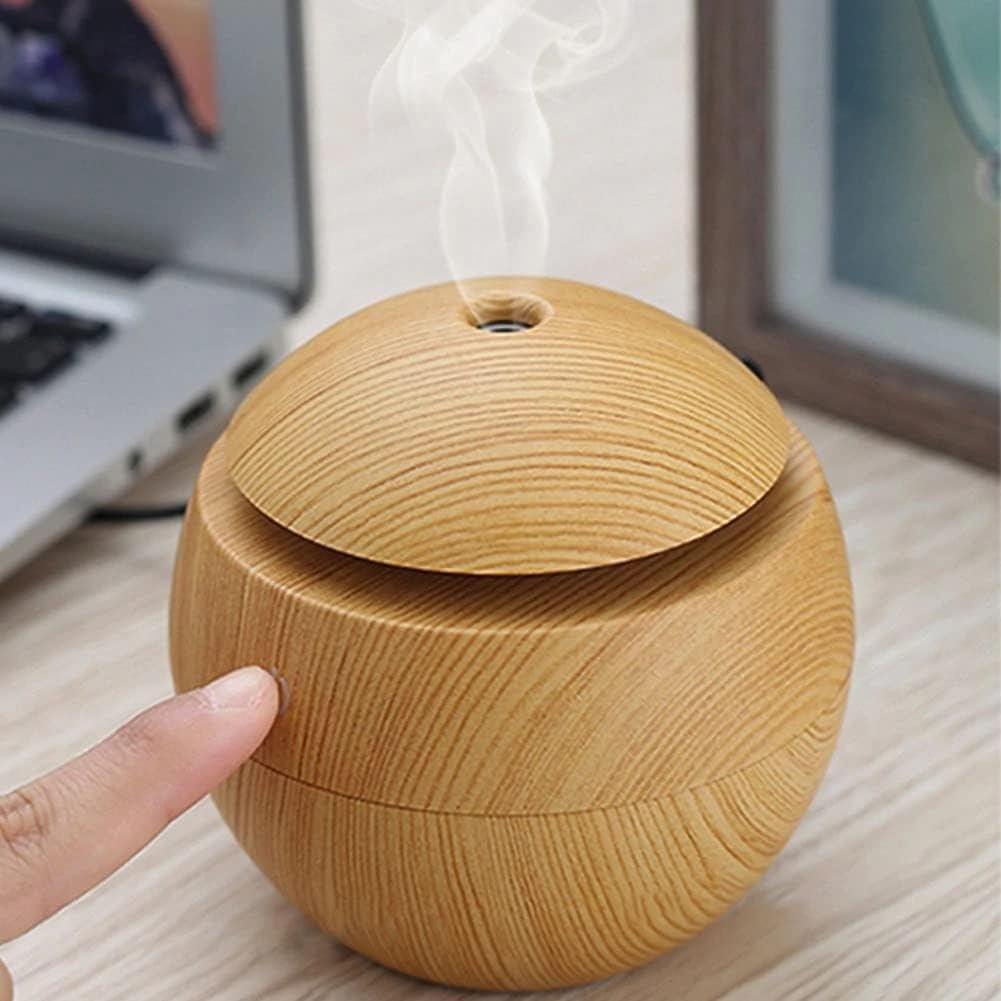 Retoo Aroma-Diffusor 150 ml, Luftbefeuchter, Aromatherapie, Aromatherapie-Öle, Ultraschall mit LED-Licht, Diffusor für ätherische Öle, elektrische Öllampe für Büro, Schlafzimmer, Spa, Gelb – Bild 3