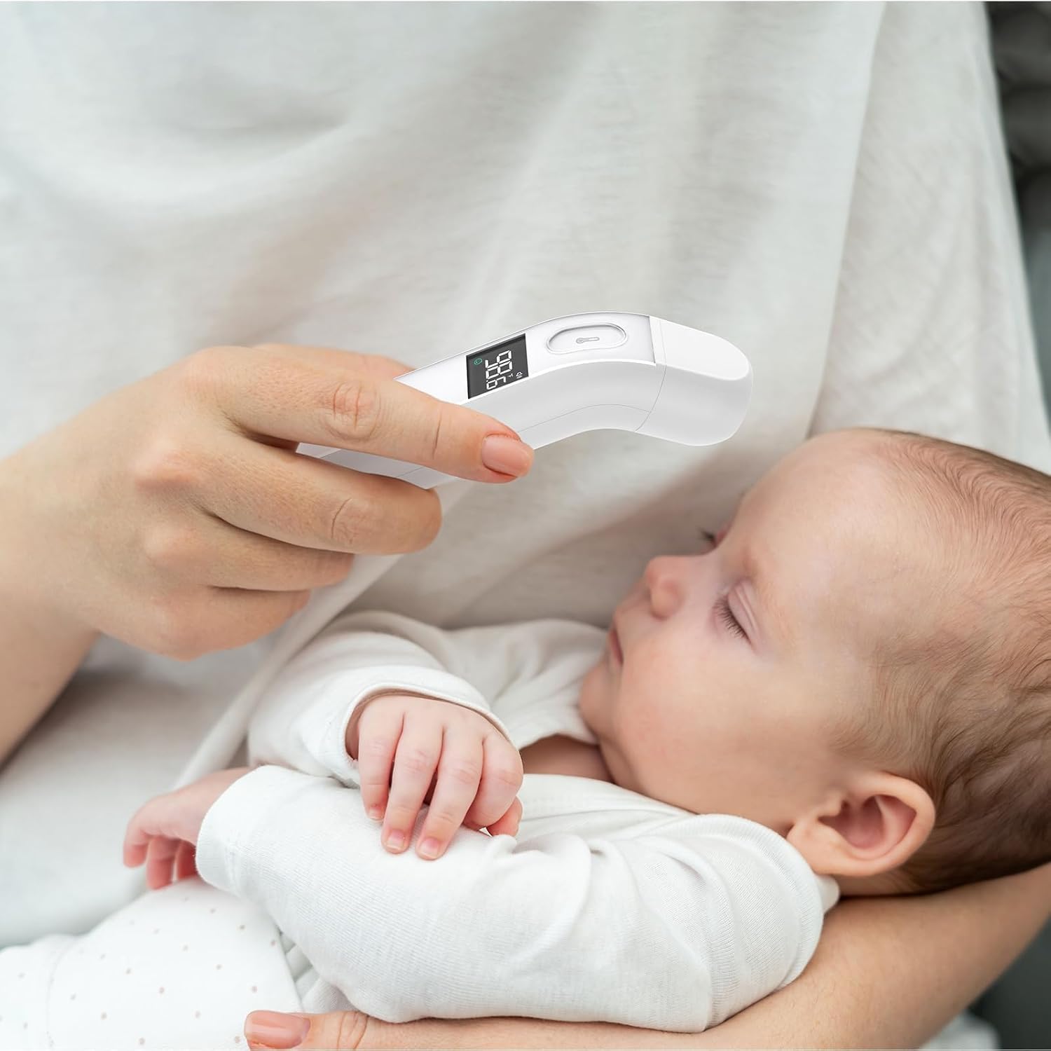 iHealth Thermometer für Erwachsene, iHealth Infrarot-Stirnthermometer für Erwachsene und Kinder, berührungsloses digitales Babythermometer mit Fieberindikatoren, berührungsloses Thermometer (PT2L) – Bild 8