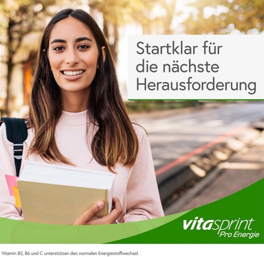 Vitasprint Pro Energy Trinkflasche – natürliches Nahrungsergänzungsmittel für verbesserte Konzentration* – 1 x 24 Trinkampullen – Bild 5