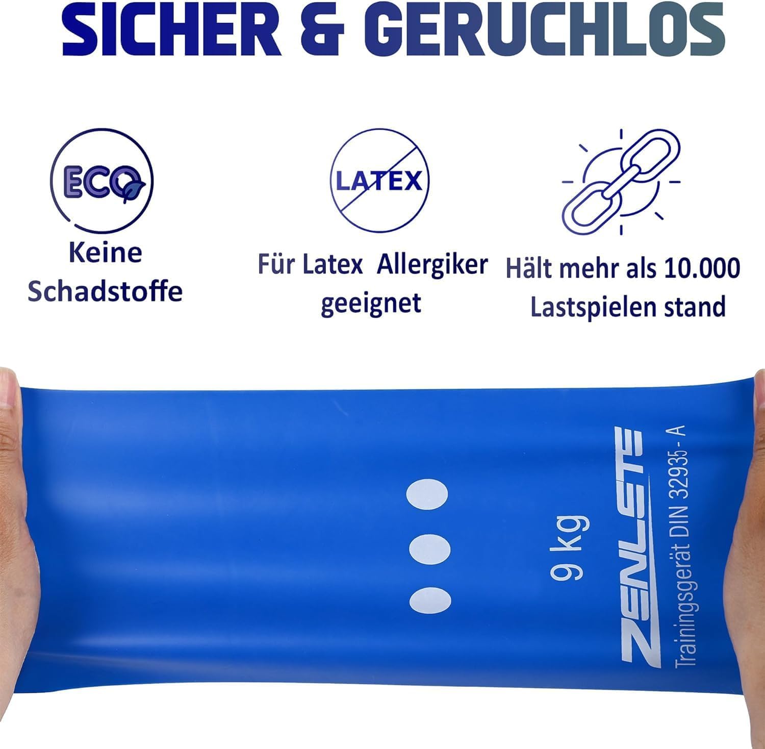 Fitnessbänder 2,5 m lang – Widerstandsbänder Muskelaufbau, Yoga, Pilates & Physiotherapie, originelles Fitnessband, Übungsband, extra langes Trainingsband, mehr Bewegungsfreiheit – Bild 4