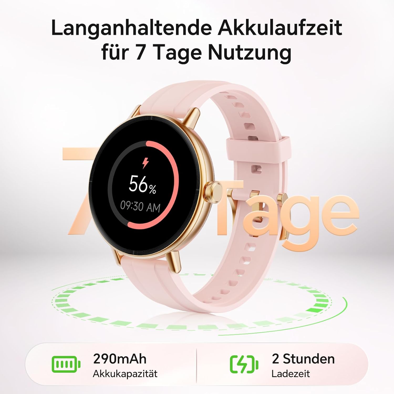 Gydom Runde Smartwatch für Damen, 1,27 Zoll, Smartwatch mit Telefonfunktion, Fitnessuhr mit SpO2, Herzfrequenz, Stress, Kalorien, Schlaf, Schrittzähler, 100+ Sportmodi, IP68, wasserdichte Sportuhr für iOS – Bild 7