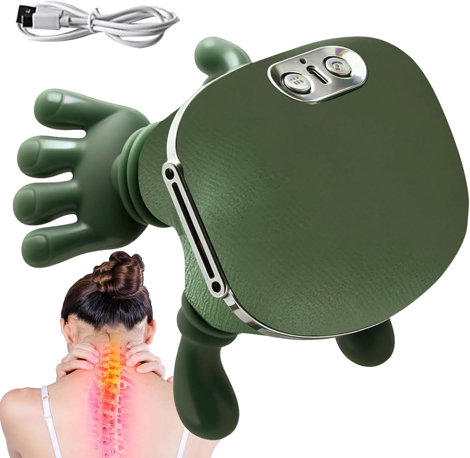 Nacken- und Schultermassagegerät – Tiefengewebsentspanner – Kabelloses Massagegerät mit 2 Wärmestufen – für Zuhause, Entspannung nach dem Training, Lernen, lange Autofahrten