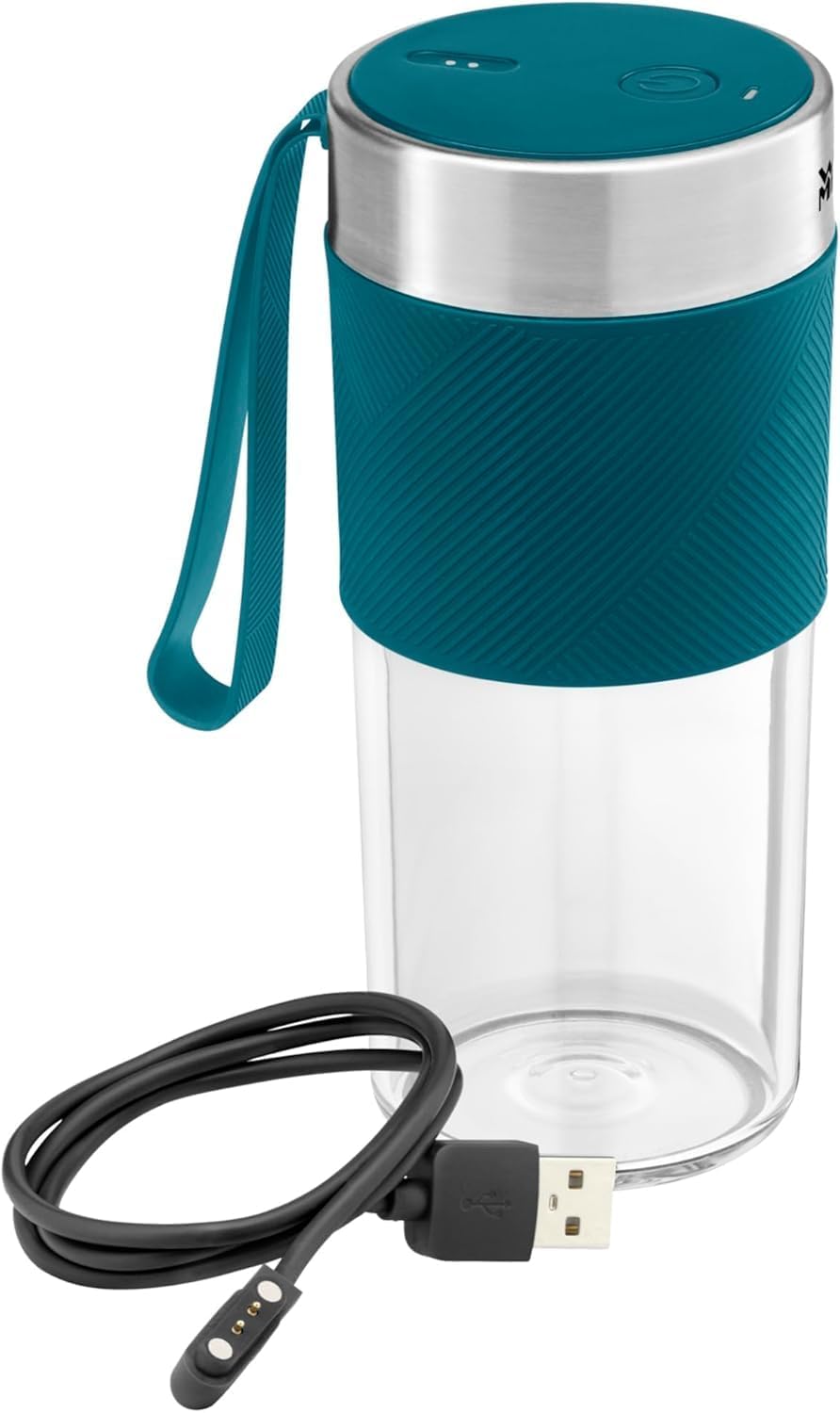 WMF Küchenminis Mix on the Go 300 ml, Mini-Mixer to Go, USB-Mixer Smoothie Maker, wiederaufladbarer persönlicher Mixer, tragbarer Mixer für Smoothies, Shakes, Petrolblau – Bild 8