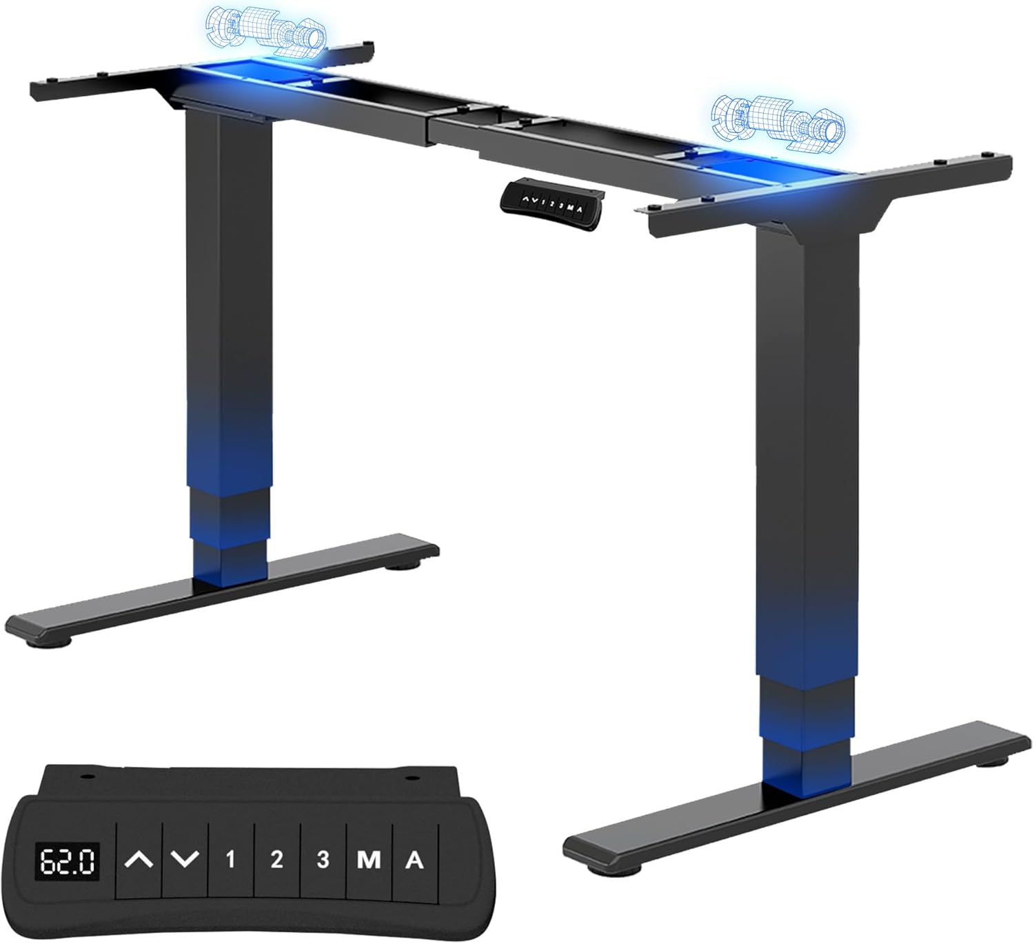 Flexispot E5 höhenverstellbare Schreibtischhöhe, verstellbarer Tisch, Gestell passt auf alle gängigen Tischplatten. Mit Memory-Steuerung und Soft-Start/Stopp.