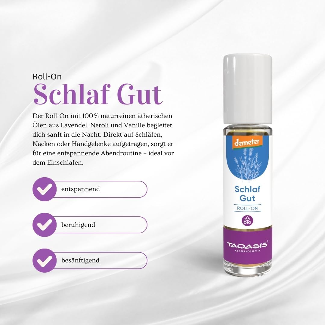 Schlaf gut Roll-On 10 ml – 100 % natürliche ätherische Öle – Lavendel, Orange und Vanille – entspannender Duft für erholsamen Schlaf – vegan und biologisch zertifiziert – Bild 2