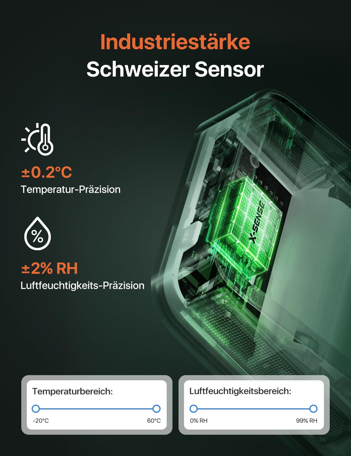 X-Sense WLAN Hygrometer Innenthermometer mit LCD-Display, Temperatur- und Luftfeuchtigkeitsüberwachung per App, Smiley-Anzeige, kompatibel mit Alexa, 4 Sensoren und Basisstation SBS50, STH0A41 – Bild 6