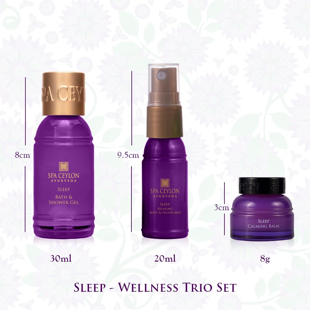 SPA CEYLON Sleep Wellness Trio Set mit Duschgel, Körpercreme & Balsam für erholsame Nächte, Aromatherapie-Geschenkset, beruhigend & vegan – Bild 2