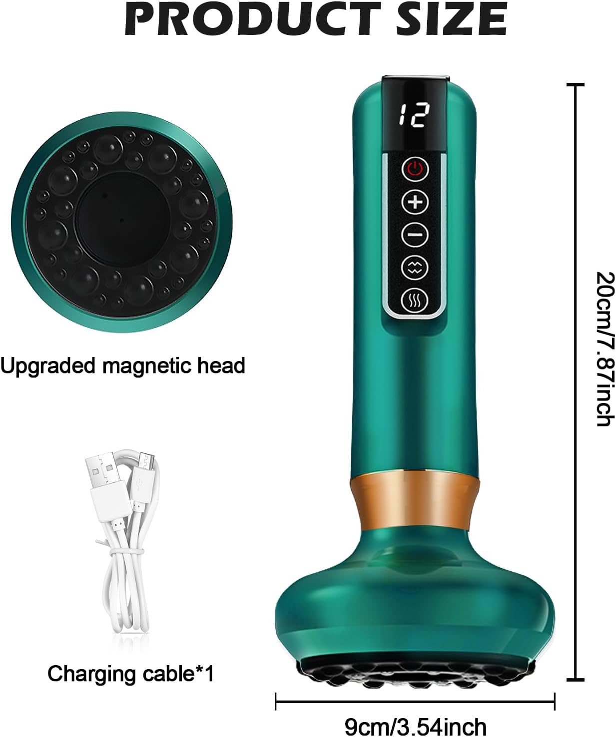 Körpermassagegerät mit Vibration, elektrisches Massagegerät für Arme, Beine, Rücken und Bauch, tragbares Mini-Massagegerät für Zuhause und Reisen – Grün – Bild 2