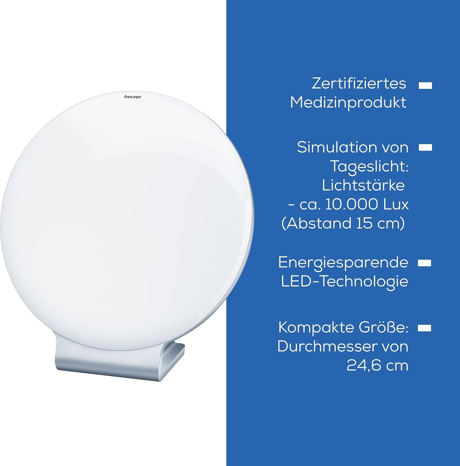 Beurer TL 50 Tageslichtlampe zur Simulation von Tageslicht, zertifiziertes Medizinprodukt für mehr Wohlbefinden. – Bild 6