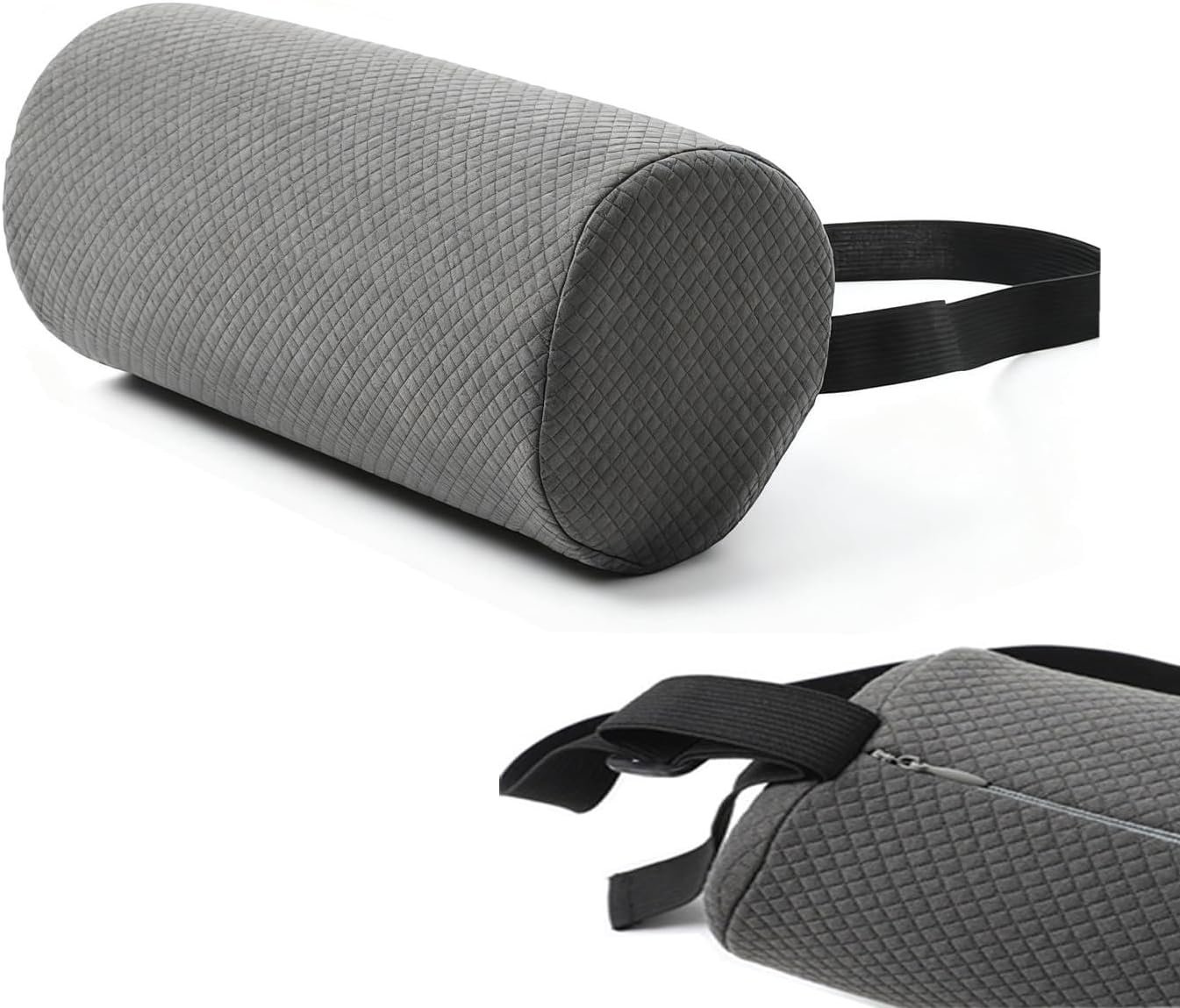 Rückenkissen gegen Schmerzen, Lendenwirbelrolle für niedrige Rückenlehne, ergonomisches Lendenkissen mit Bezug, waschbarer Bezug, Sitzkissen für Rollstühle zur Unterstützung des unteren Rückens, Autos