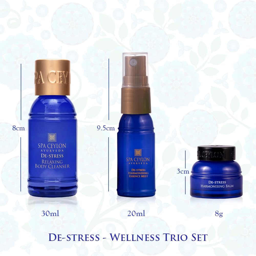 SPA CEYLON DE-STRESS Wellness-Trio-Set mit Duschgel, Körpercreme und Aromabalsam, Aromatherapie-Geschenkset zum Stressabbau und zur Entspannung, vegan und auf natürlicher Basis – Bild 4