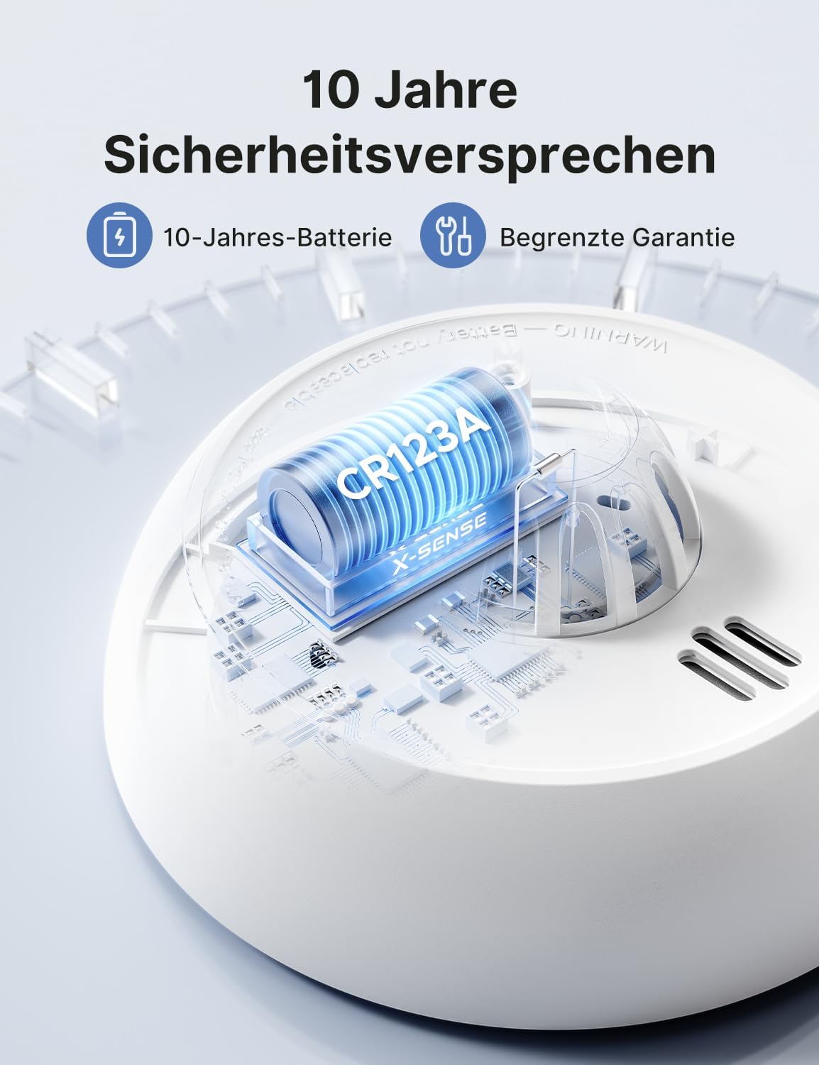 X-Sense Standalone-Wärmemelder, Wärmemelder mit 10-Jahres-Batterie (versiegelt), LED-Anzeige und Stummschalttaste, geeignet für die Küche, schnelle Hitzeerkennung, XH02, 1 Packung – Bild 2