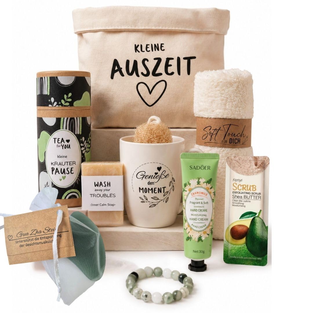 Wellness-Geschenkset für Frauen Kleine Auszeit | Wellness-Geschenkkorb Frau | Geschenk in Geschenktüte | Geschenke für Freundin | Geburtstagsgeschenk für Frauen | Entspannungsgeschenk