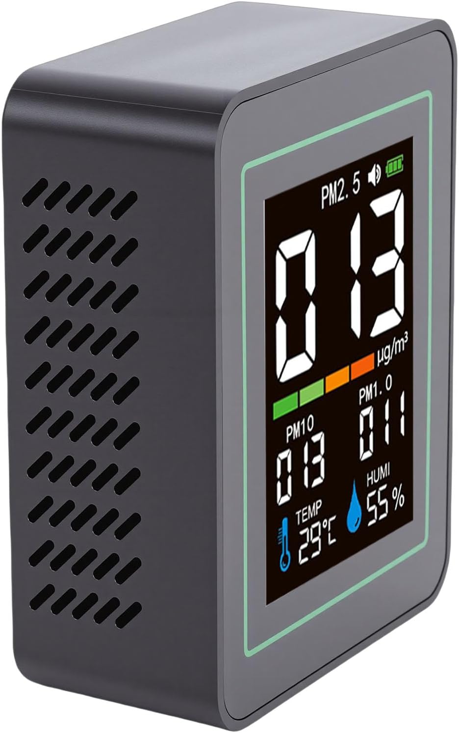 Bewinner Luftqualitätsmonitor 5-in-1: PM2,5 PM10 PM1,0-Detektor mit Temperatur- und Feuchtigkeitssensor, Echtzeittester für Zuhause, Büro, Industrie, Labor – Bild 7