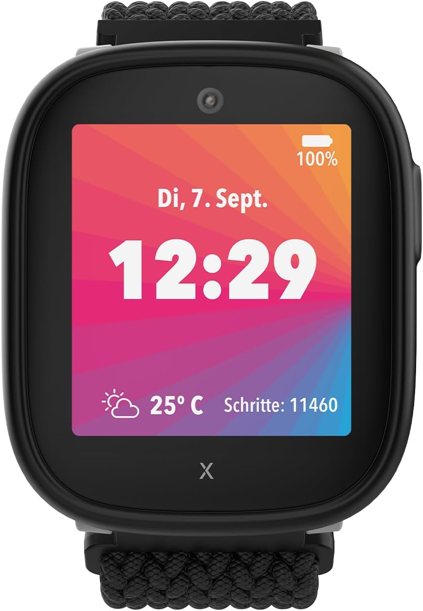 Xplora X6 Play, wasserdichte Handyuhr für Kinder (mit SIM-Karte), 4G, Anrufe, Nachrichten, Schulmodus, SOS-Funktion, GPS, Kamera, Schrittzähler (schwarz) – Bild 2