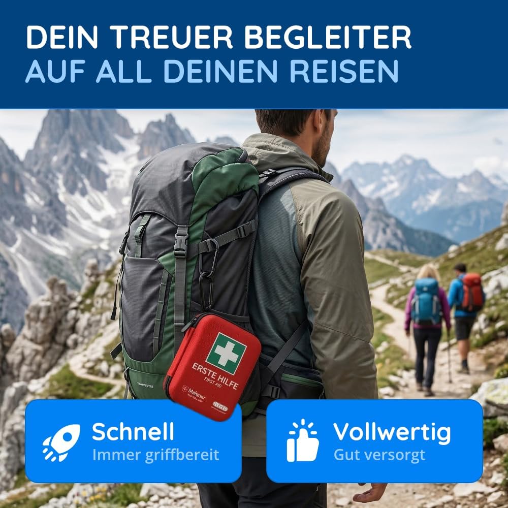Reise-Erste-Hilfe-Set – ideal für Outdoor, Reisen, Motorradfahren und Sport – entspricht DIN 13167 – Bild 3
