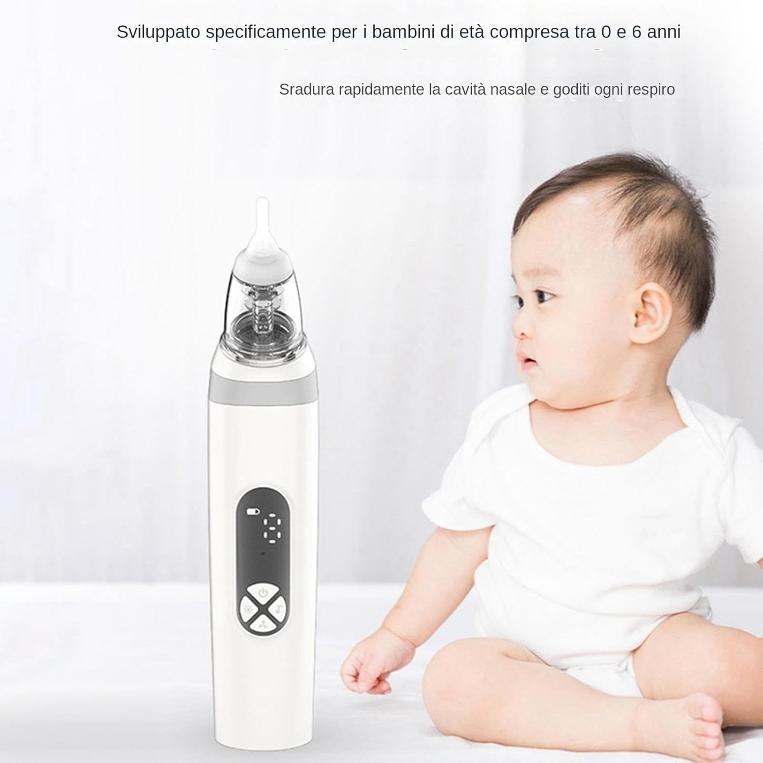 Elektrischer Nasensauger für - Nasensauger für mit 3 Silikonspitzen | 3 einstellbare Saugstufen | waschbarer und leiser Nasenreiniger für Kinder, wiederaufladbar – Bild 5