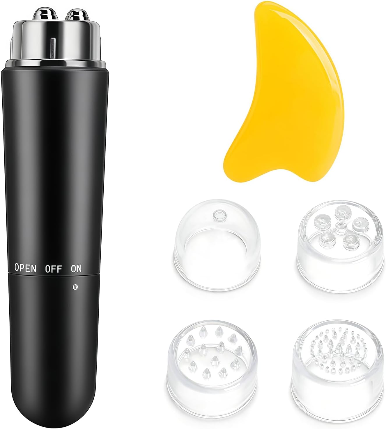 TNSLAND 4-in-1 elektrisches Gesichtsmassagegerät – Mini-Akupressur-Massagegerät für Gesichtsmassage, kleines Massagegerät mit elektrischem Gesichtsmassagegerät inklusive Gua-Sha-Schaber für Zuhause und den täglichen Gebrauch