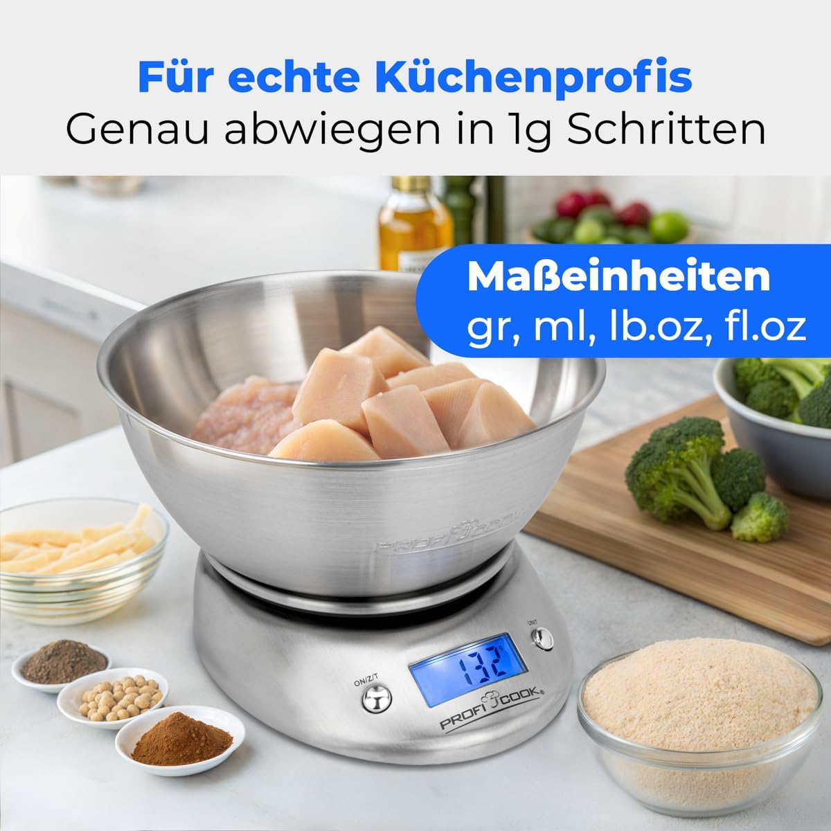 ProfiCook PC-KW 1040 Digitale Küchenwaage aus Edelstahl – Bild 5