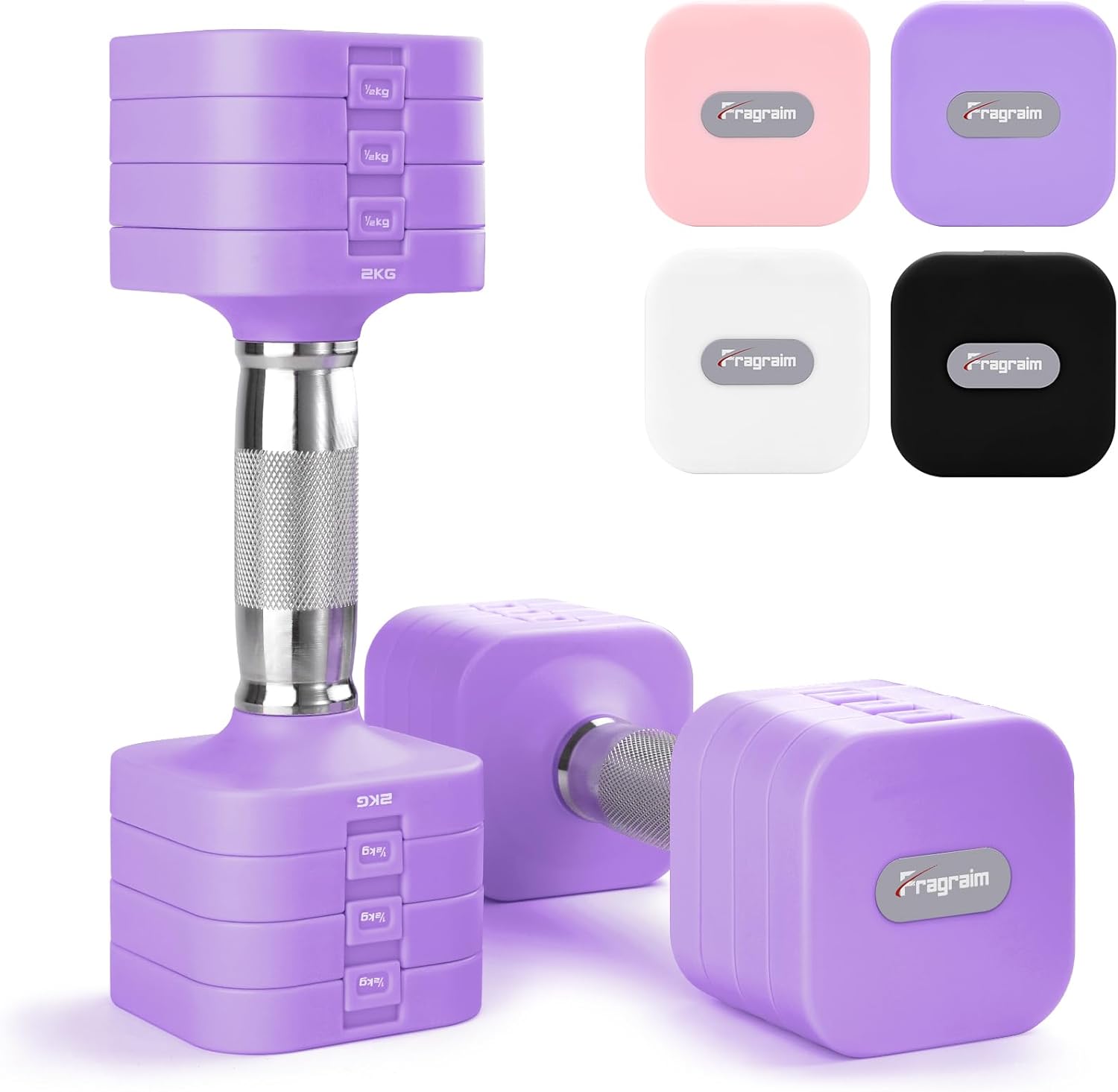 Fragraim 5 kg x 2 verstellbare Hanteln Set für Damen Herren Handgewichte Sets Hanteln verstellbar für Heim-Fitness-Training, Krafttrainingsgeräte – Bild 2