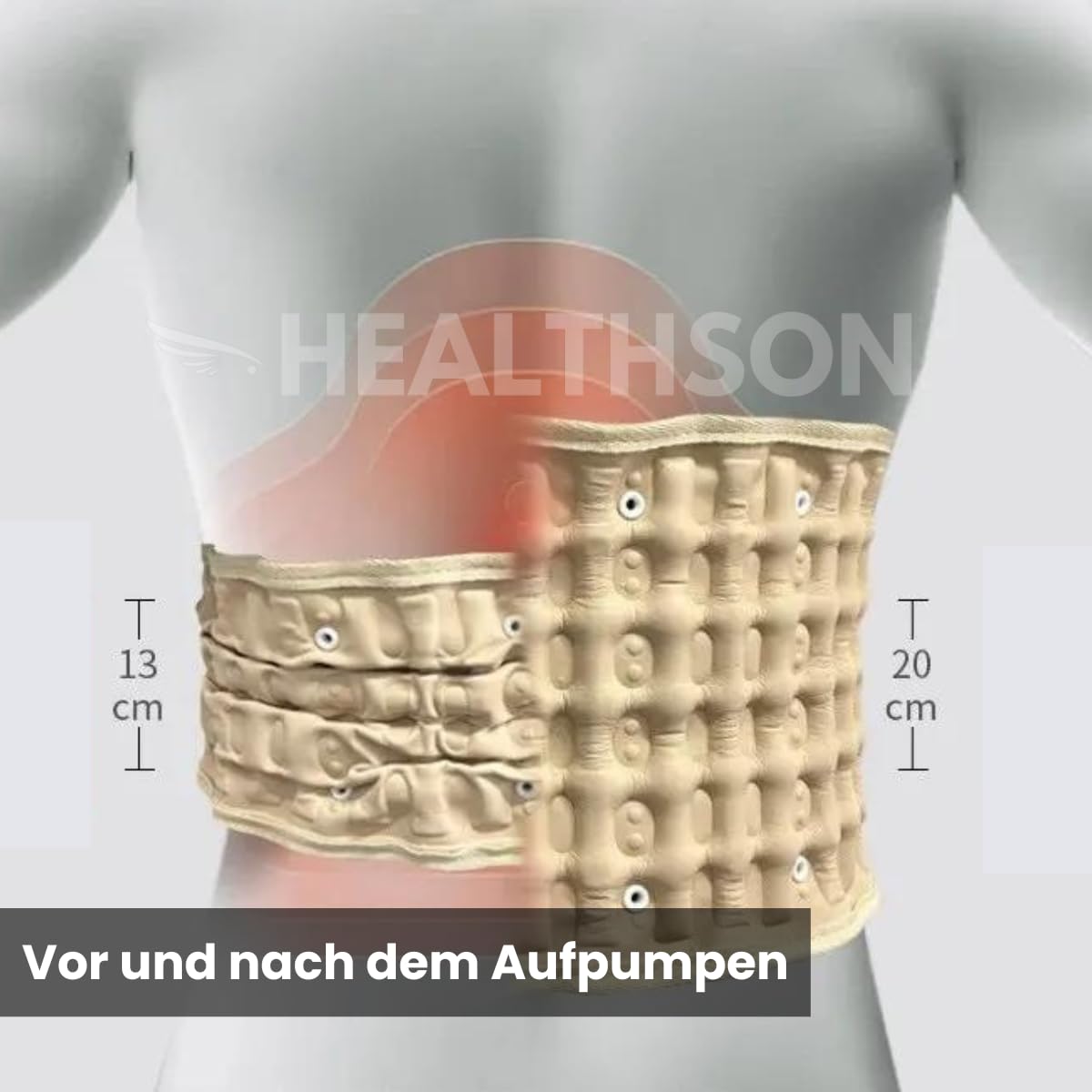 Lumbara-Rückengürtel – atmungsaktiver Gürtel gegen Rückenschmerzen, Lendenwirbelstütze, Linderung von Bandscheibenvorfall und Ischias, Alltags-Rückenbandage, das Original – Bild 6