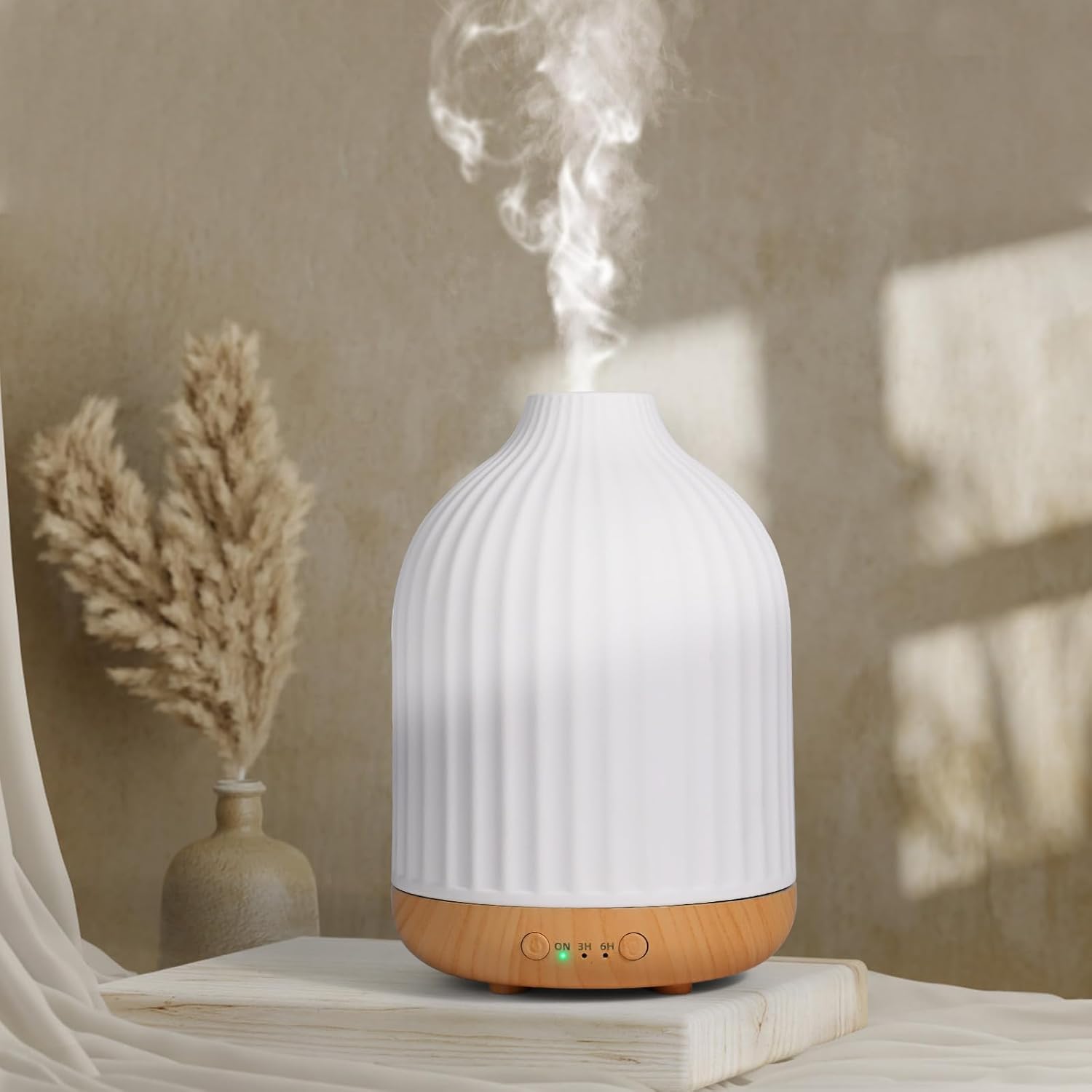 Aromadiffusor für ätherische Öle, 250 ml, Ultraschall-Luftbefeuchter, Duftöl, Ölbrenner, Aromatherapie-Diffusor für Yoga, Büro, Schlafzimmer (weiß, 250 ml) – Bild 7