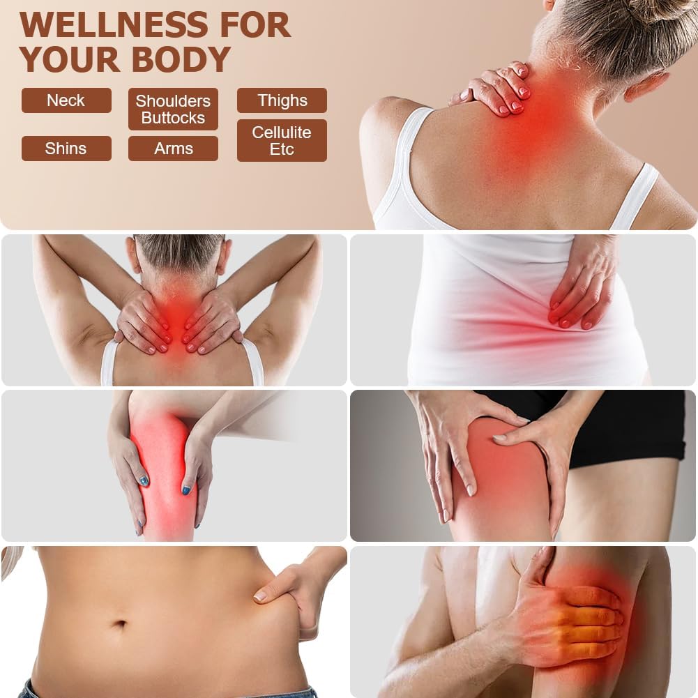 ACWOO Holz Faszienrolle, Holz Faszienrolle 2 Stück Massagerollen, Anti Cellulite Massagegerät, Massagerolle für Muskelentspannung, Körperformung, Gua Sha Massage – Bild 5