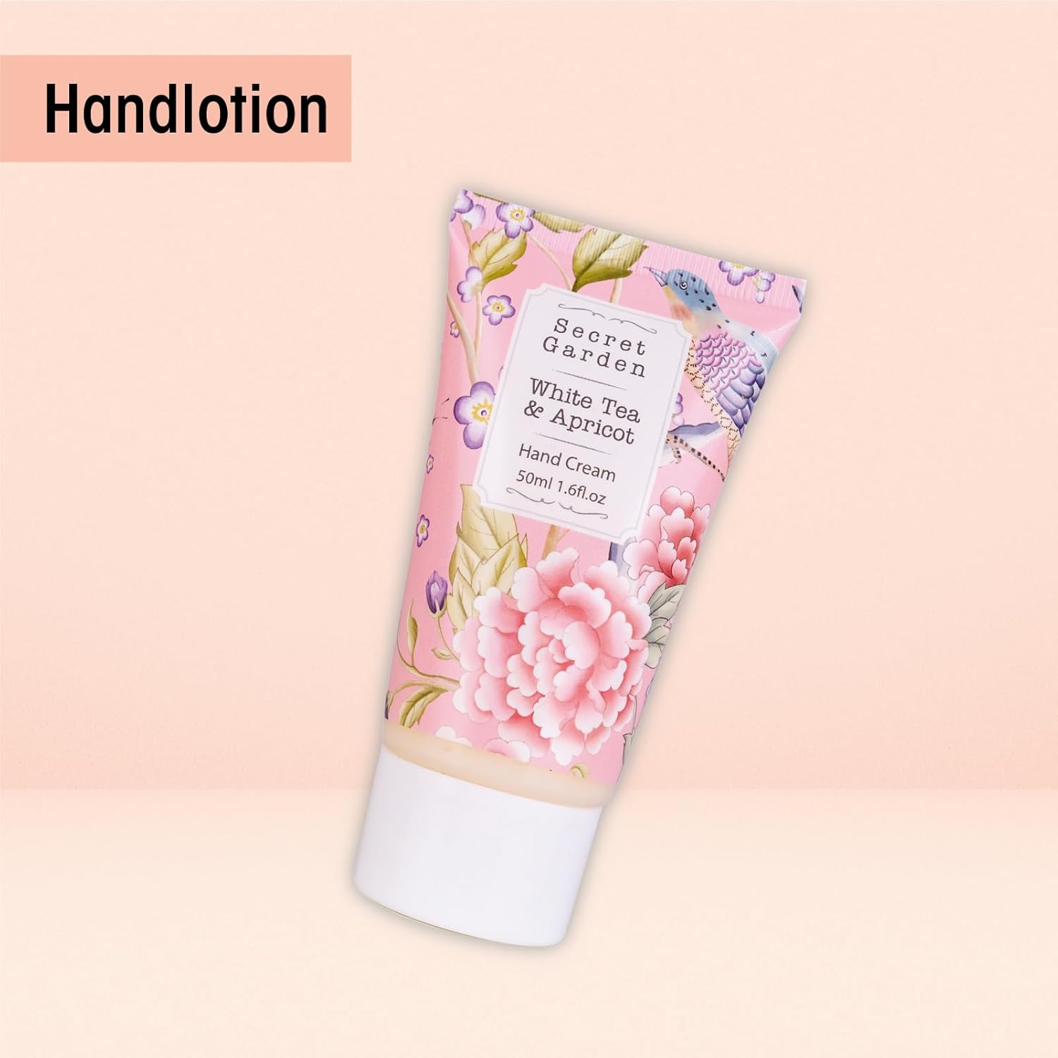 Accentra Secret Garden Geschenkset in großer Holzlaterne, inklusive Duschgel, Schaumbad, Körperpeeling, Körperlotion, Handcreme, Badesalz und Kerze, Wellness-Pflegeset für Frauen mit Duft von weißem Tee und Aprikose – Bild 8