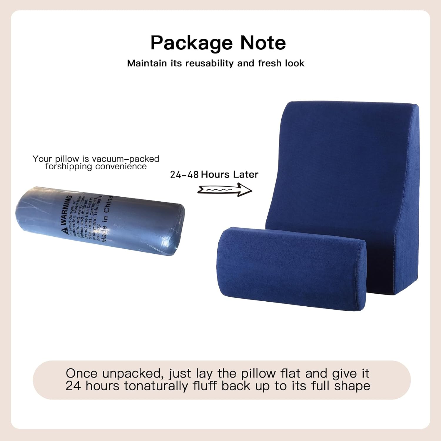 WSJHNLBEDC Lesekissen/Rückenkissen für Bett und Sofa, orthopädisches Keilkissen aus Memory-Schaum, verstellbare Kopfstütze und abnehmbarer Bezug für Rücken, Nacken und Beine, blau, 57 x 45 x 30 cm – Bild 8