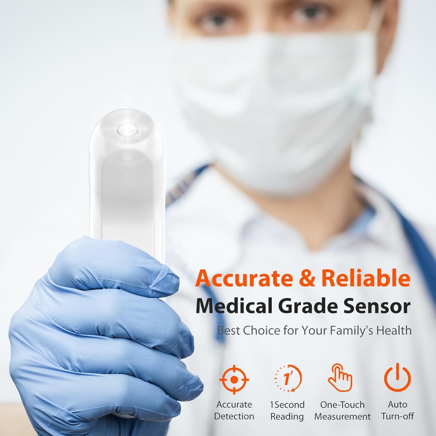 iHealth Thermometer für Erwachsene, iHealth Infrarot-Stirnthermometer für Erwachsene und Kinder, berührungsloses digitales Babythermometer mit Fieberindikatoren, berührungsloses Thermometer (PT2L) – Bild 3
