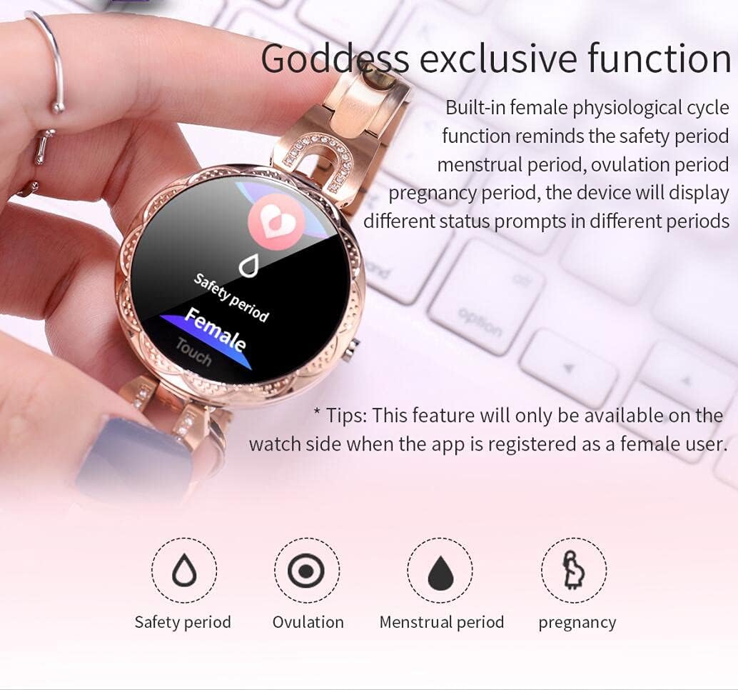 Smartwatch für Damen, Bluetooth-Smartwatch kompatibel für iOS, Android, iPhone, Samsung, Fitness-Tracker mit Herzfrequenz, Blutdruck, wasserdicht, Schrittzähler, Schlafaktivität (blau) – Bild 5
