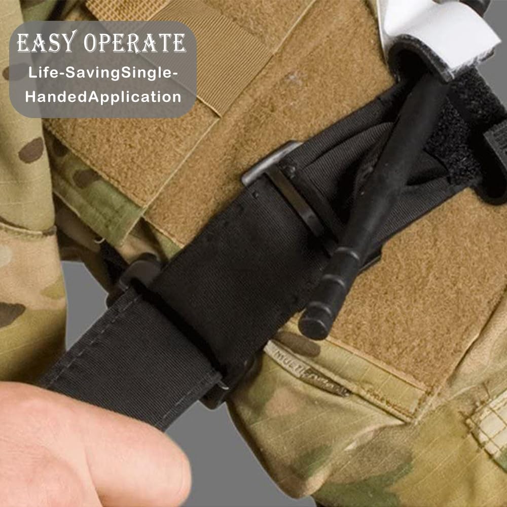 4 Stück Tourniquets, Taktische Tourniquets, Notfall-Erste-Hilfe-Set Outdoor, Einhand-Erste-Hilfe-Set für Notfallblutungen, Militärisches Taktisches Tourniquet, für Sport, Camping, Militär, Klettern – Bild 5