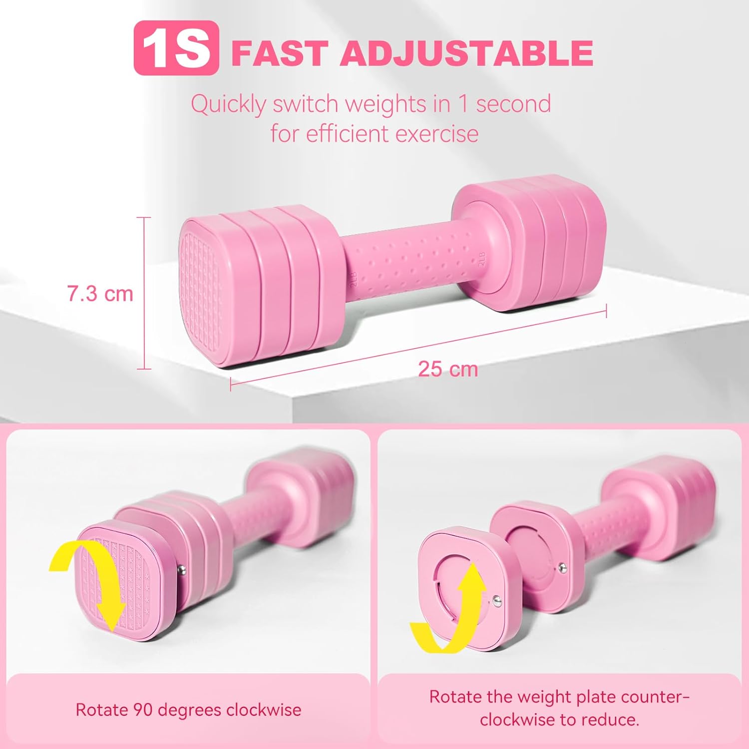Passer 4,54 kg Hanteln verstellbar, 4-in-1 Hanteln verstellbar für Damen Herren, Hantel-Set, Hantel-Set, Hantel-Set für Zuhause, Fitnessstudio, Training, Krafttraining, Workout – Bild 3