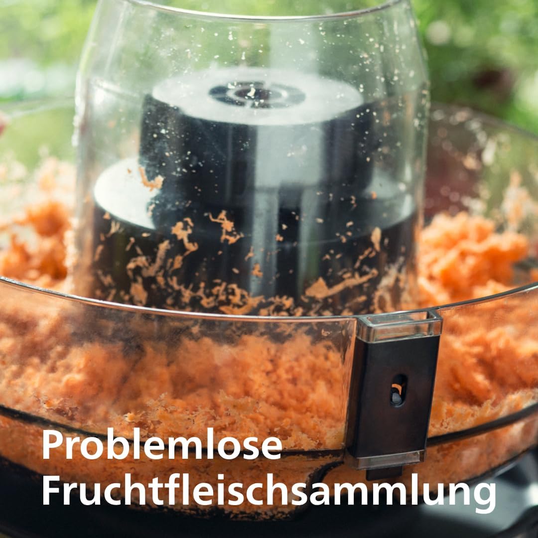 Philips HR1856/70 Entsafter (800 W, 2 Liter Fassungsvermögen, QuickClean-Technologie, inklusive Saftbehälter) – Bild 3