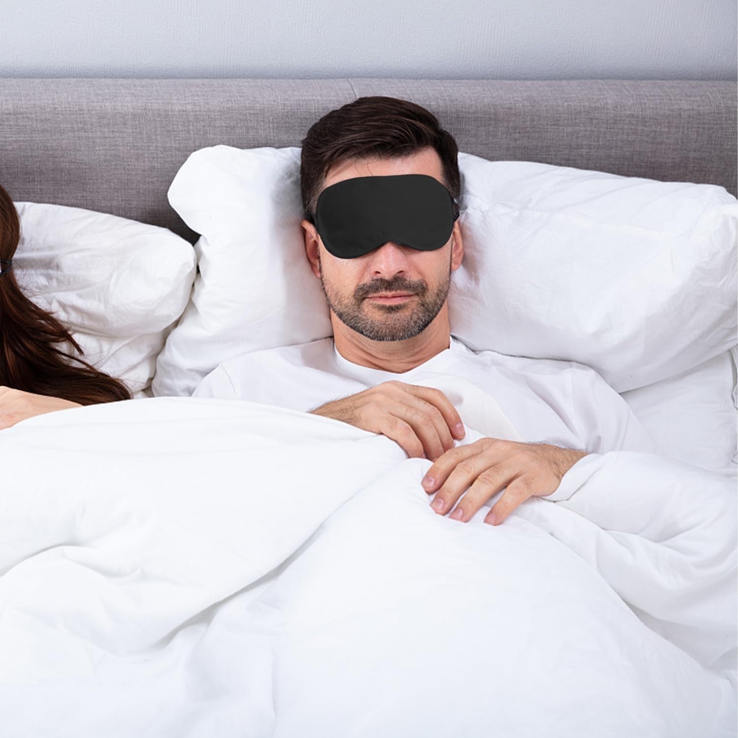 Alfven Schlafmaske, 3 Stück Seidenschlafmasken, hautfreundliche Schlafmaske, lichtblockierende Schlafmaske mit verstellbarem Riemen für Druckentlastung und tiefen Schlaf (Schwarz, Rosa, Grau) – Bild 5