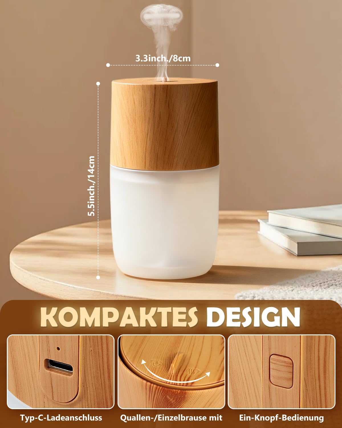 300 ml Aromadiffusor mit Quallenspray, Aromatherapie-Diffusor für ätherische Öle, automatische Abschaltfunktion, 7 LED-Licht-Duftdiffusor für Zuhause, Büro oder Yoga – Bild 6