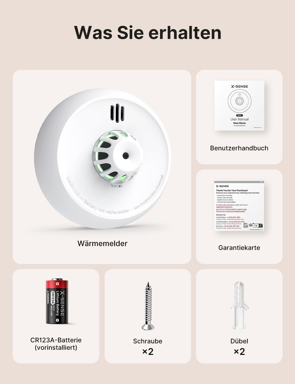 X-Sense Standalone-Wärmemelder, Wärmemelder mit 10-Jahres-Batterie (versiegelt), LED-Anzeige und Stummschalttaste, geeignet für die Küche, schnelle Hitzeerkennung, XH02, 1 Packung – Bild 10