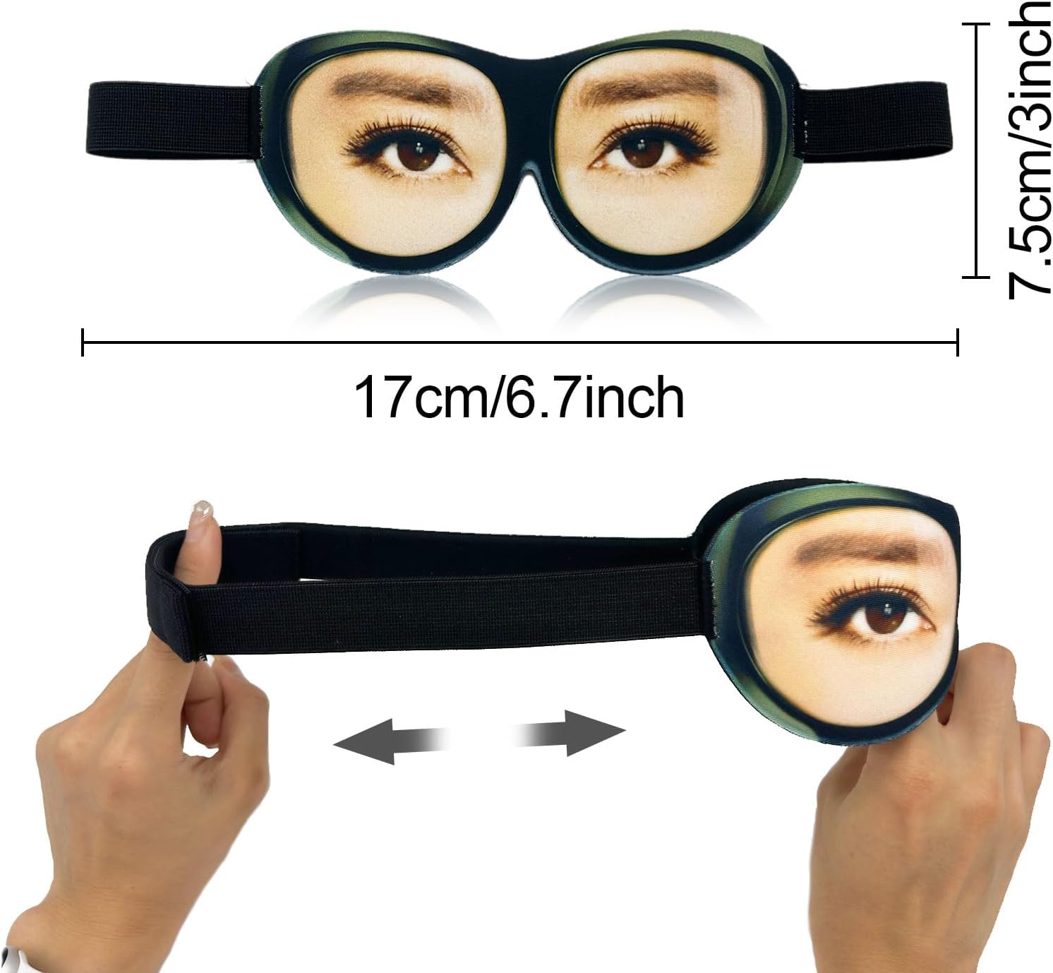 VIKSAUN 4 Stück Schlafmasken mit Augen, lustige Schlafmaske, Seide, Schlafmaske, Augenmaske, Augenschirm, Schlafmaske, bequeme lichtblockierende Augenmaske für Yoga, Reisen, blockiert Licht (4 Stück) – Bild 2